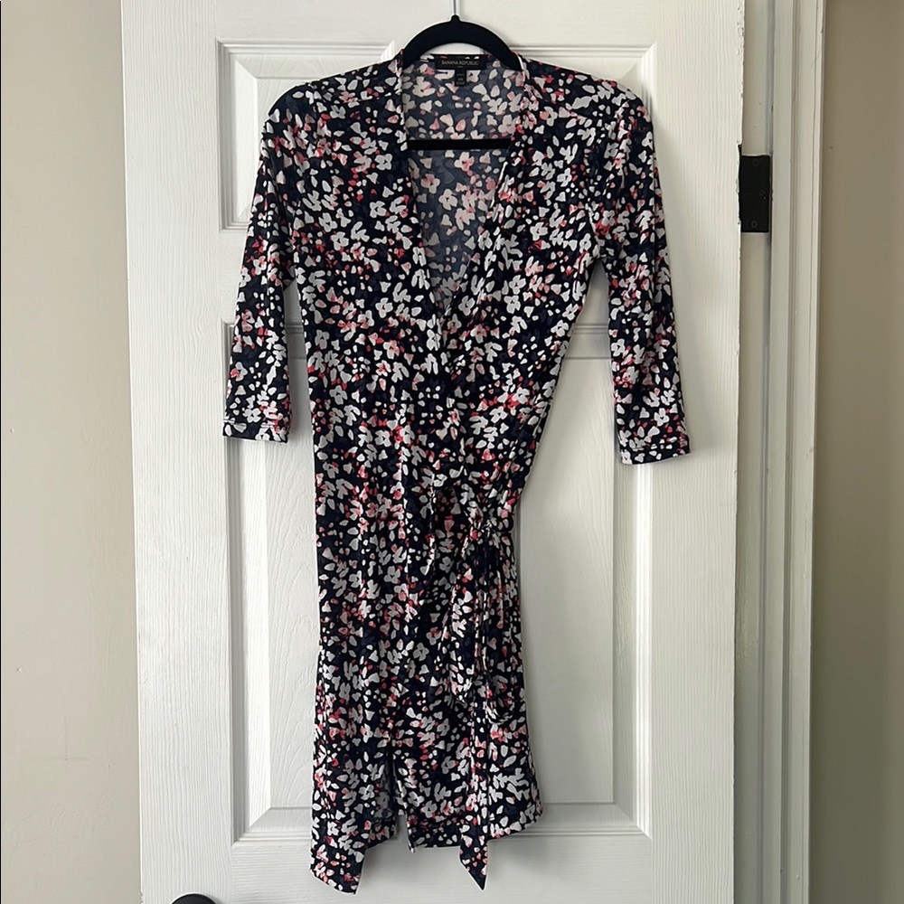Floral Black Wrap Dress - Banana Republic